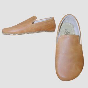 Earthing Harmony Tan Barefoot Slip On Shoes Buffalo Leather Handmade In Turkey